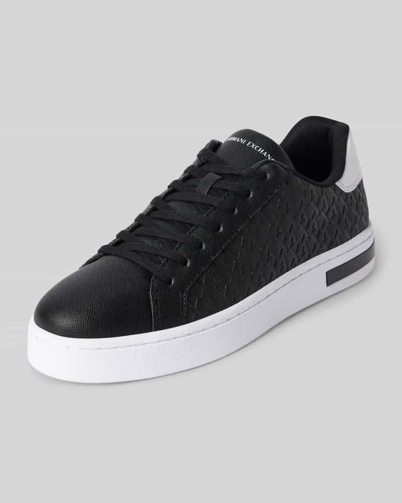Armani Exchange Sneaker mit Logo-Muster Modell 'LONDON SAFFIANO Black