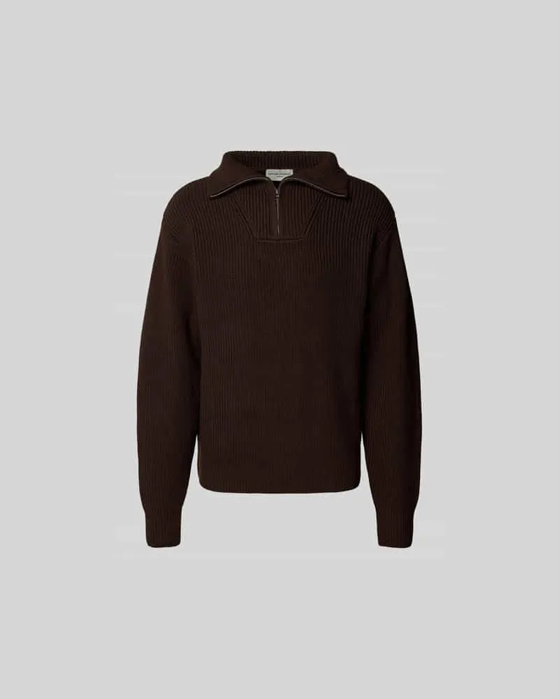 Officine Generale Sweatshirt mit Troyer-Kragen Dunkelbraun