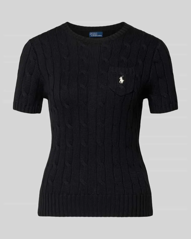 Ralph Lauren Regular Fit Strickpullover aus reiner Baumwolle Black