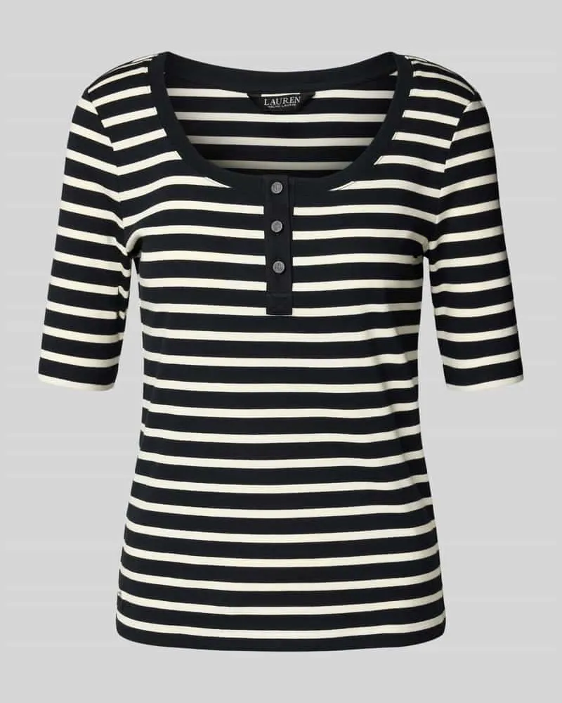 Ralph Lauren T-Shirt mit Knopfleiste Modell 'CHADIA Black
