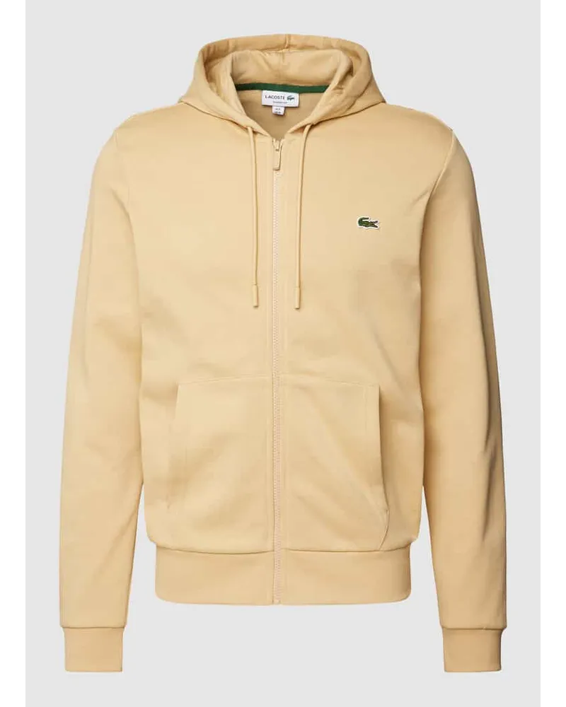 Lacoste Sweatjacke mit Logo-Patch Beige