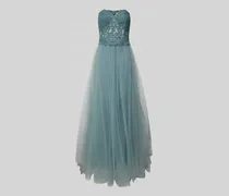 Off-Shoulder-Abendkleid mit Spitze und Ziersteinbesatz