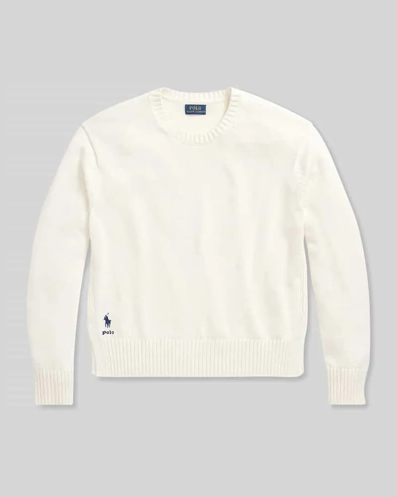 Ralph Lauren Regular Fit Strickpullover aus reiner Baumwolle Offwhite