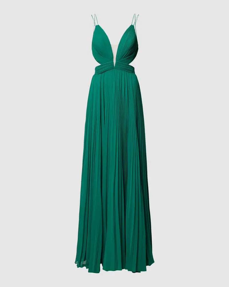 LUXUAR Abendkleid mit Cut Outs Gruen