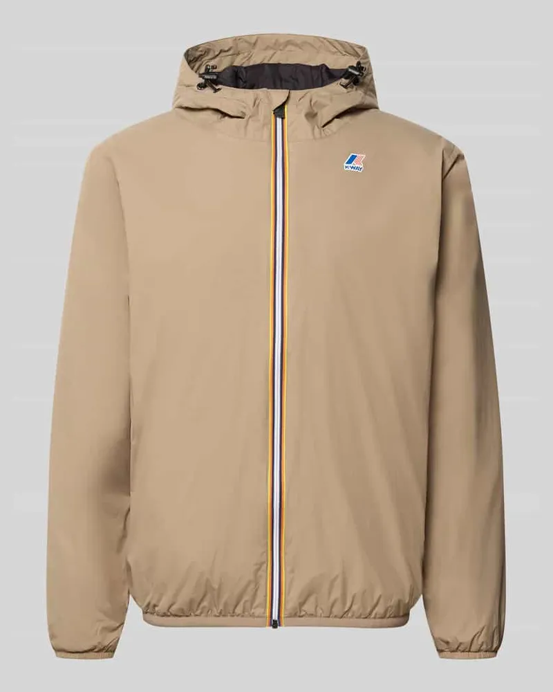 K-Way Jacke mit Logo und Reißverschluss Sand