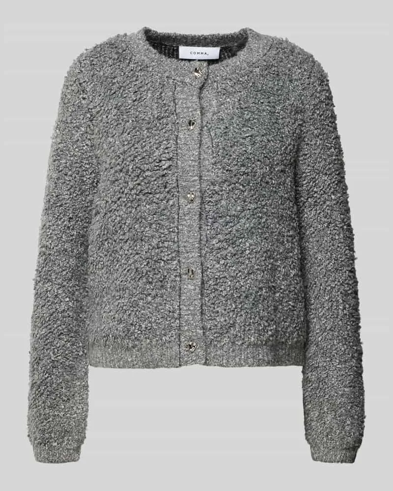 COMMA Strickjacke mit Knopfleiste Anthrazit