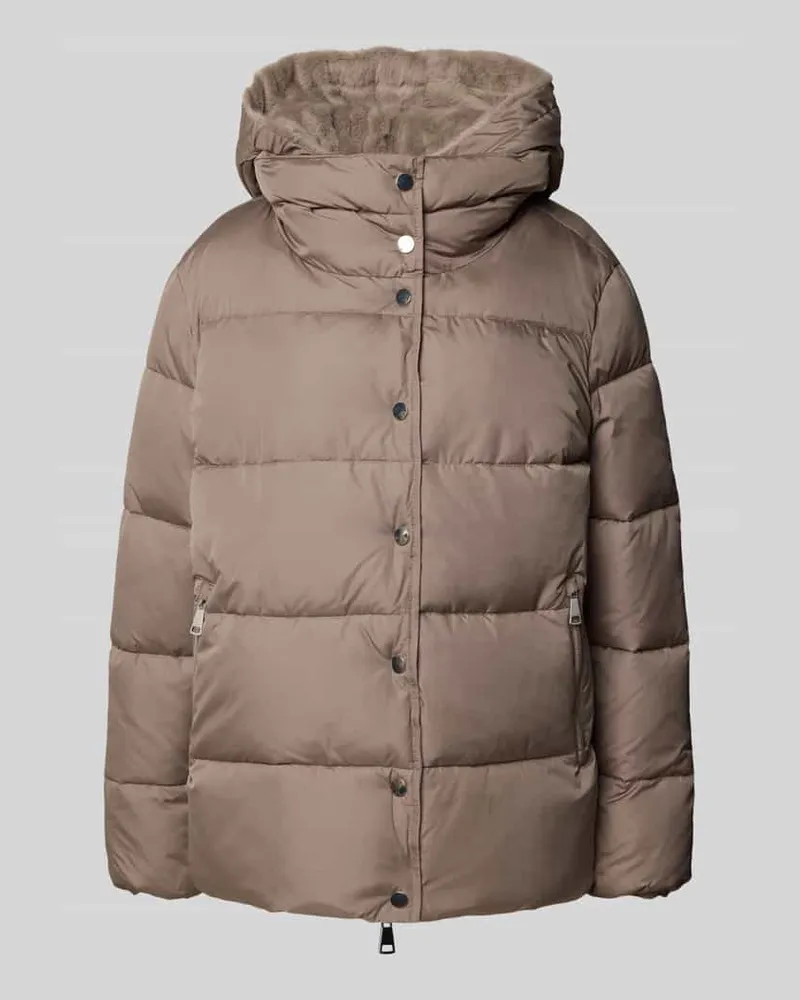 White Label Steppjacke mit Kapuze Taupe