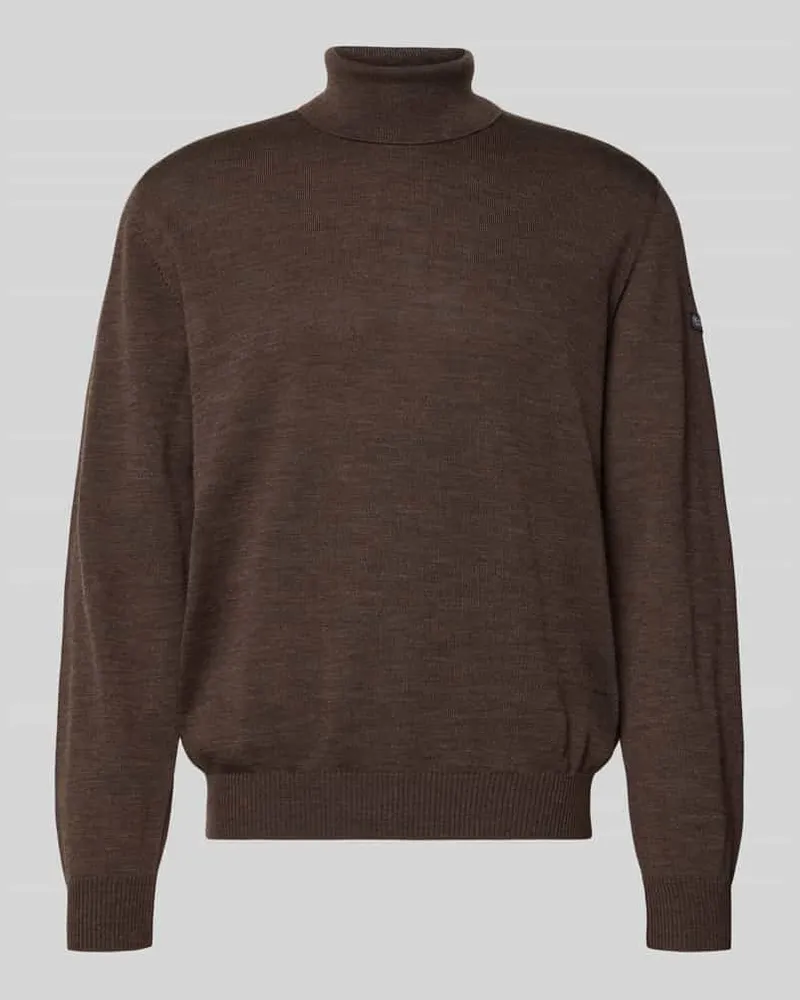 Maerz Strickpullover mit Rollkragen Mittelbraun