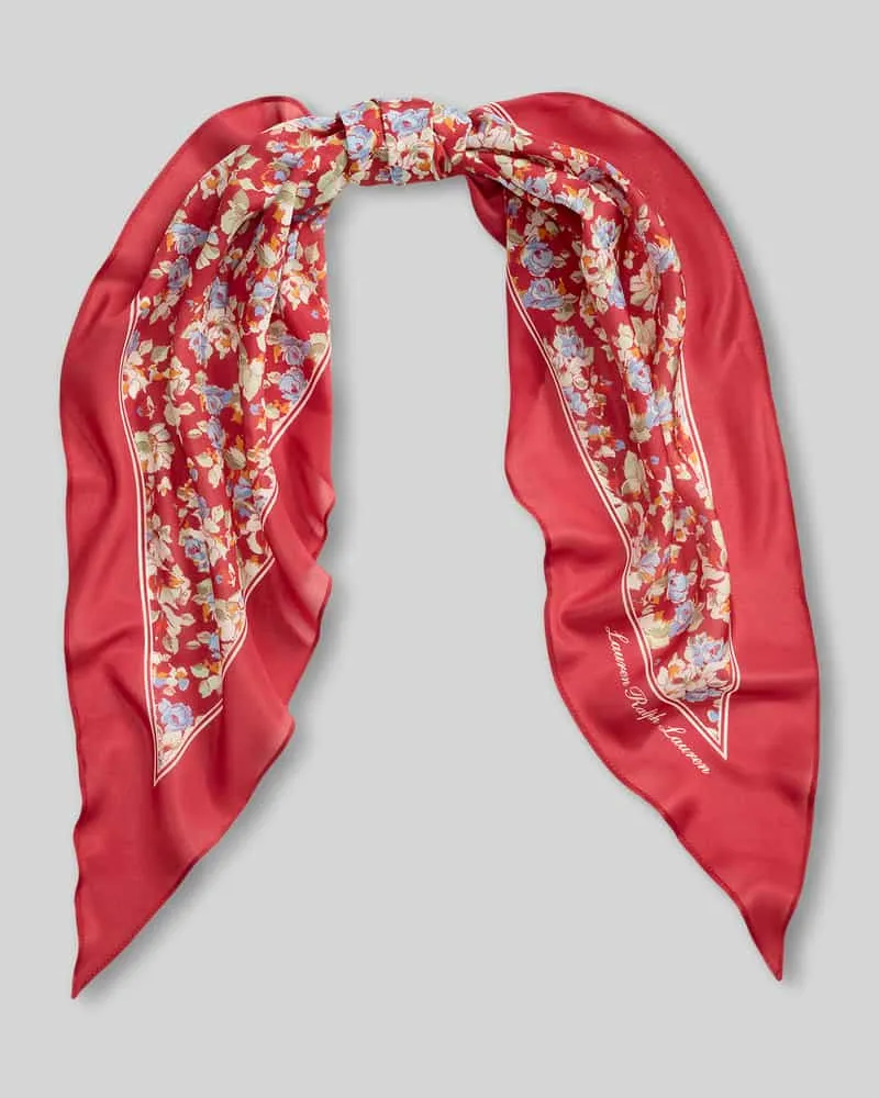 Ralph Lauren Tuch aus reiner Seide Modell 'FLR LRG DMD Rot