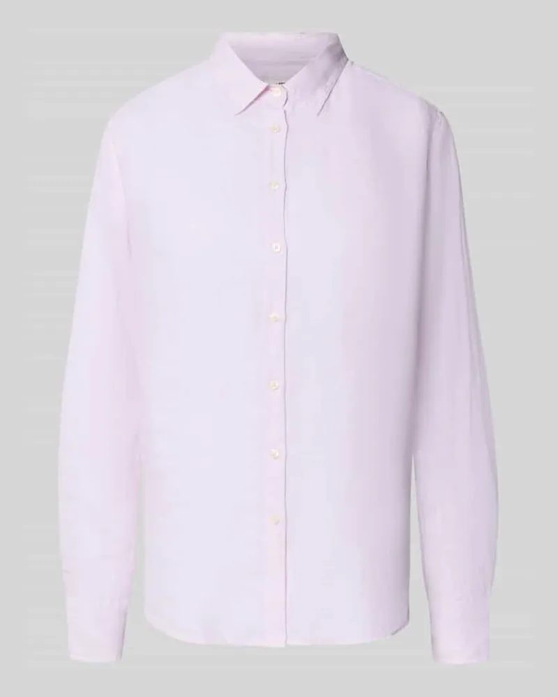 0039 Italy Hemdbluse aus Leinen mit Kentkragen Modell 'MIRA Hellrosa