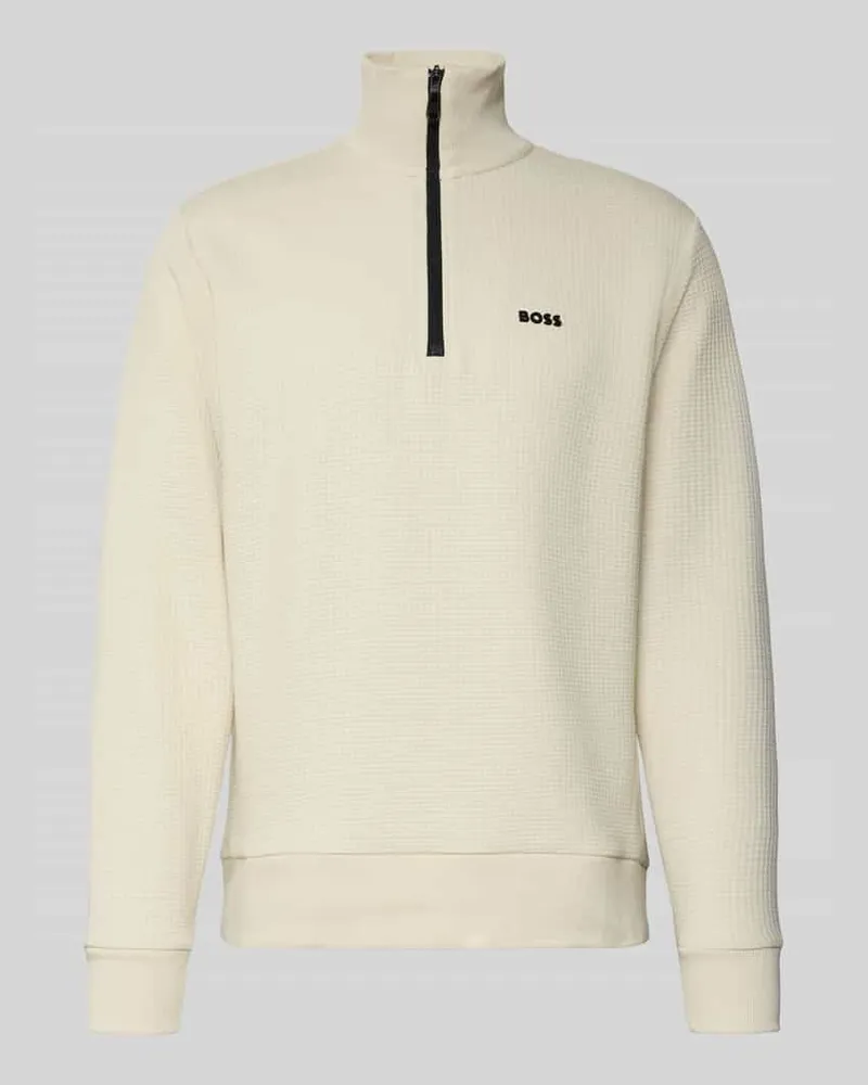 HUGO BOSS Regular Fit Sweatshirt mit Baumwollanteil Modell 'LEAGUE Beige