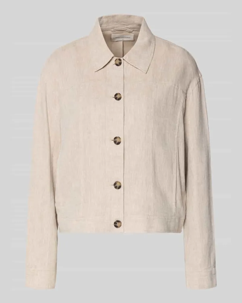 MOSS COPENHAGEN Jacke aus Leinen-Mix mit Kentkragen Modell 'Viana Ginia Beige