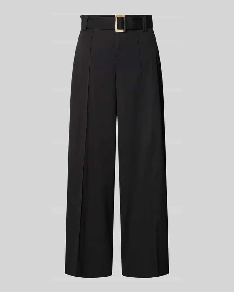 MAC Jeans Wide Leg Stoffhose mit fixierten Bügelfalten Modell 'CARLETTA Black