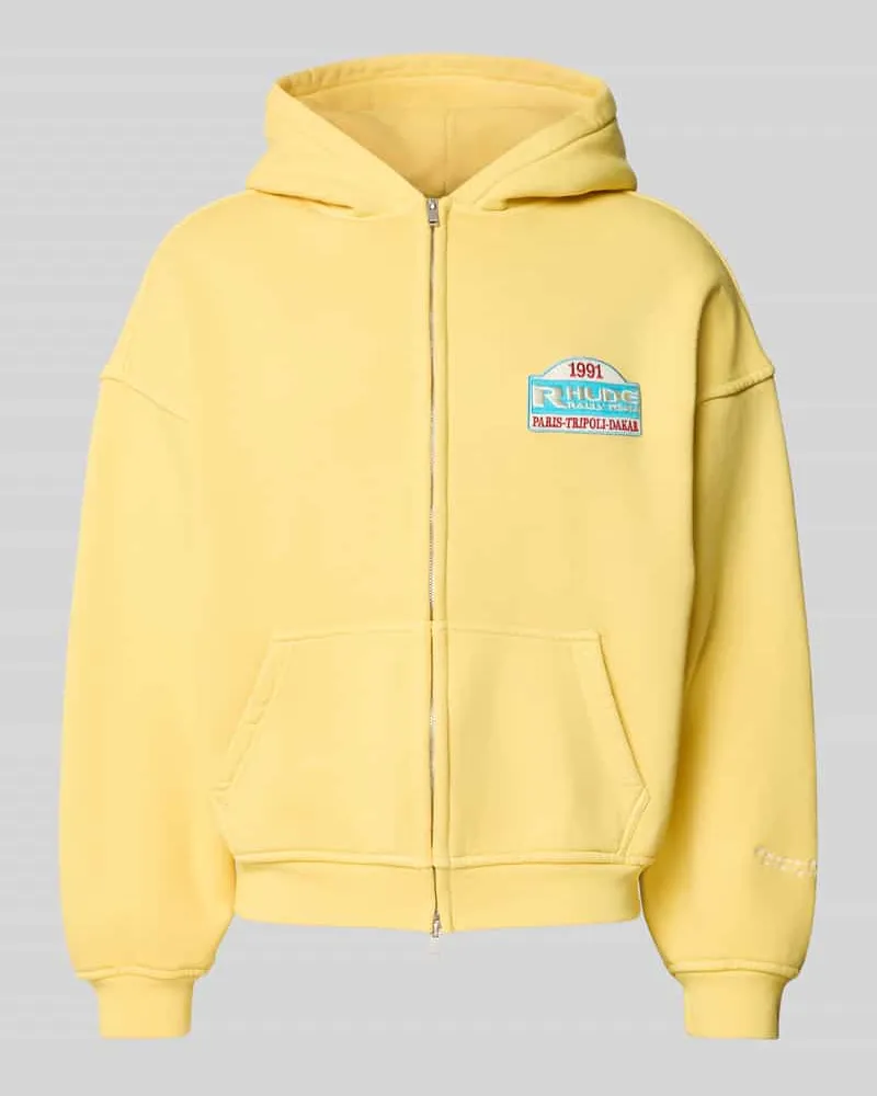 RHUDE Sweatjacke aus reiner Baumwolle Hellgelb