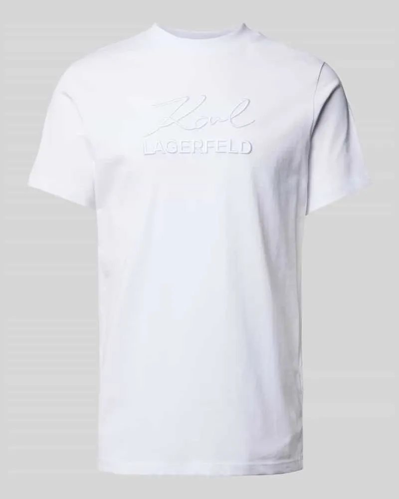 Karl Lagerfeld T-Shirt mit Label-Schriftzug Weiss