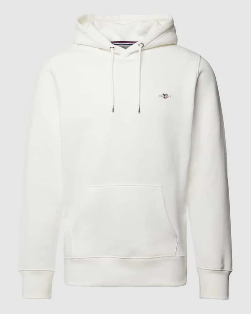 Gant Hoodie mit Label-Stitching Modell 'SHIELD Offwhite
