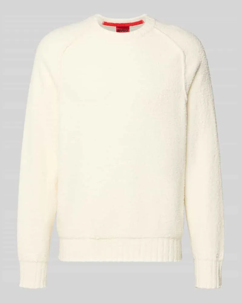 HUGO BOSS Relaxed Fit Pullover aus Baumwoll-Mix Modell 'SAN CHRISTOPHER Offwhite