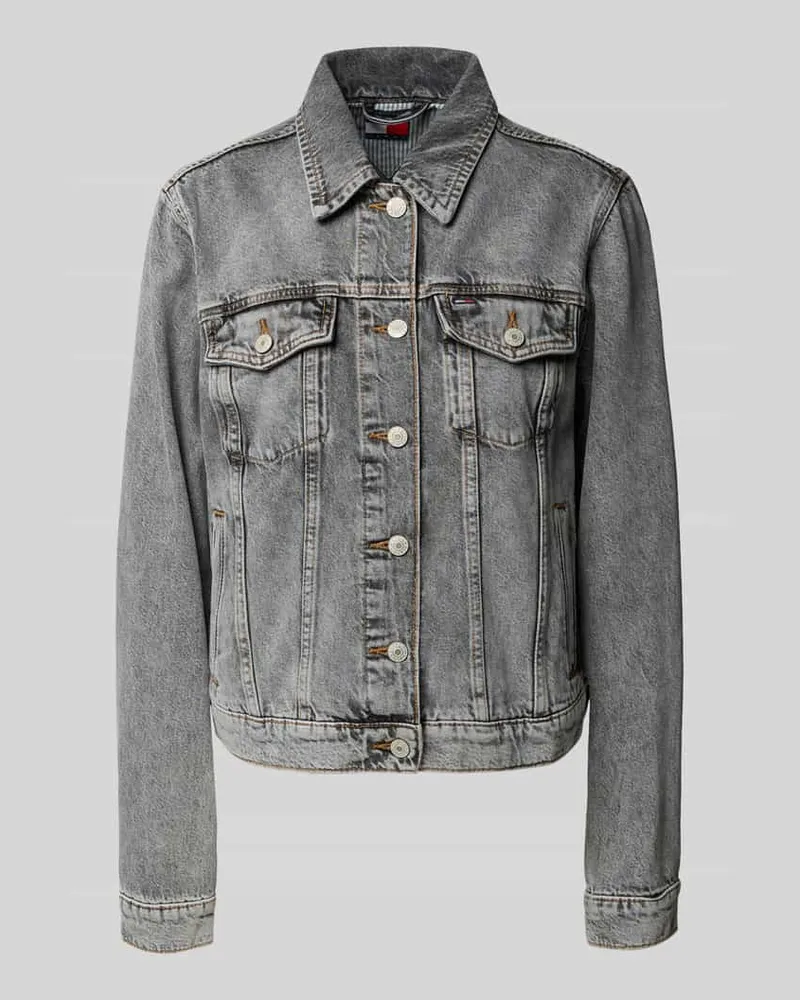 Tommy Hilfiger Regular Fit Jeansjacke aus reiner Baumwolle Mittelgrau