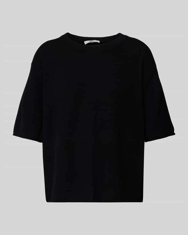0039 Italy Strickshirt aus Kaschmir-Mix Modell 'Ines Black