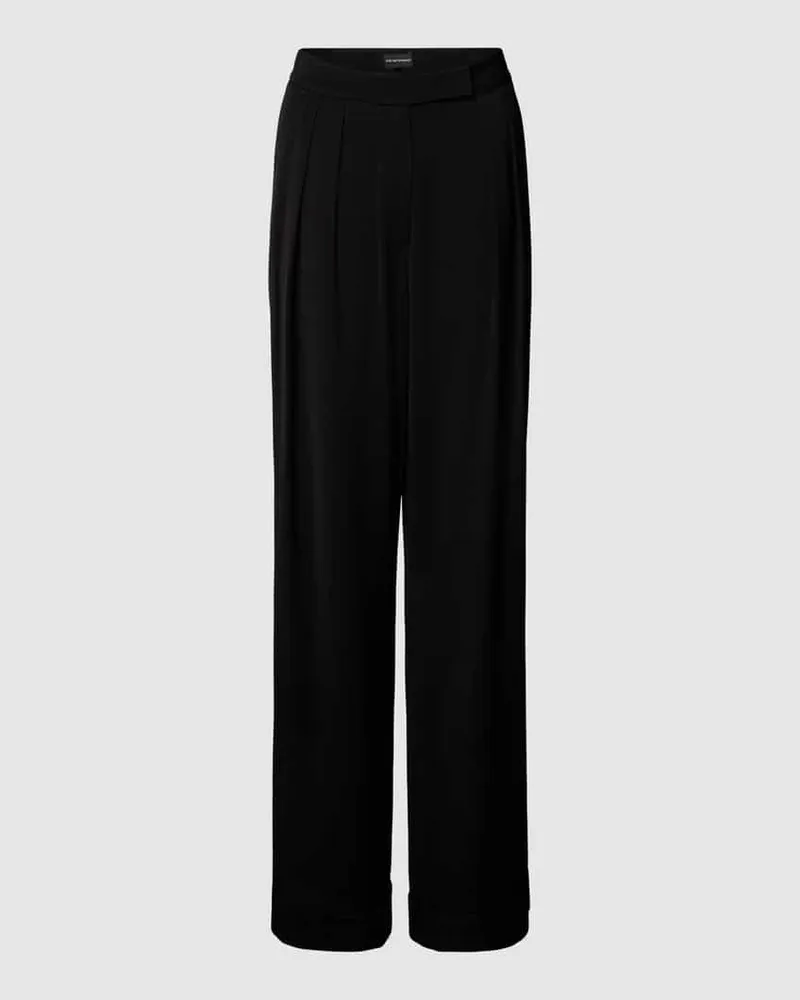 Emporio Armani Stoffhose mit Aufschlag Black
