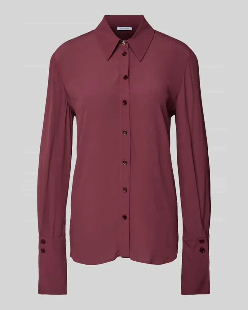 Patrizia Pepe Bluse aus Viskose mit Umlegekragen Bordeaux