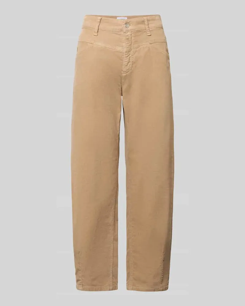 Cambio Tapered Fit Cordhose aus Baumwoll-Mix Modell 'ELIN Beige