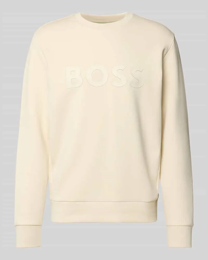 HUGO BOSS Regular Fit Sweatshirt aus Baumwoll-Mix Modell 'SALBO Beige