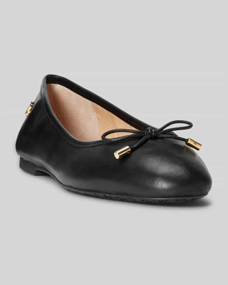 Ralph Lauren Ballerina aus echtem Leder Black