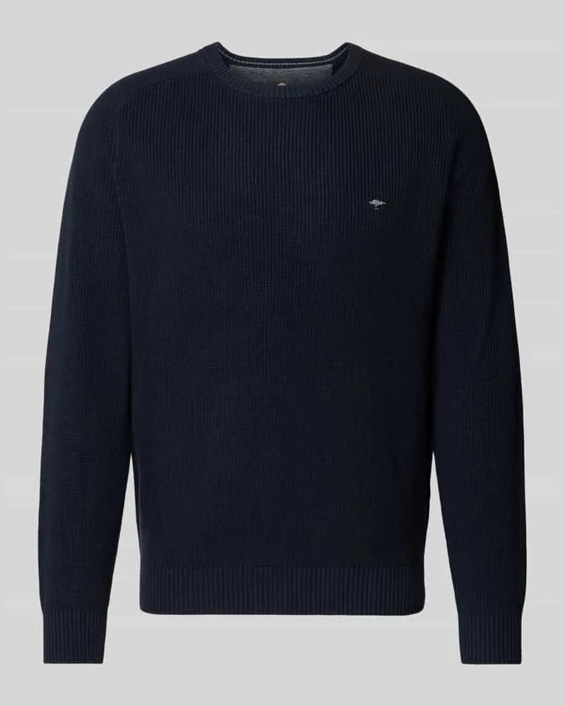 Fynch-Hatton Strickpullover aus reiner Baumwolle Marine