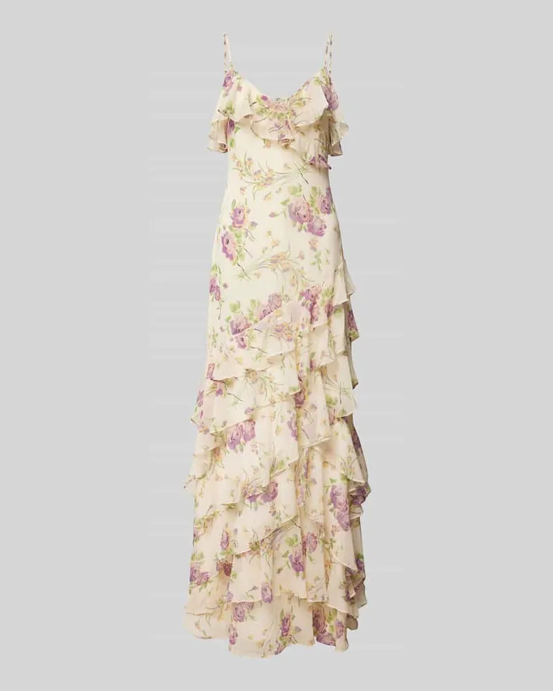 Ralph Lauren Abendkleid mit floralem Allover-Print Modell 'PIRENE Altrosa