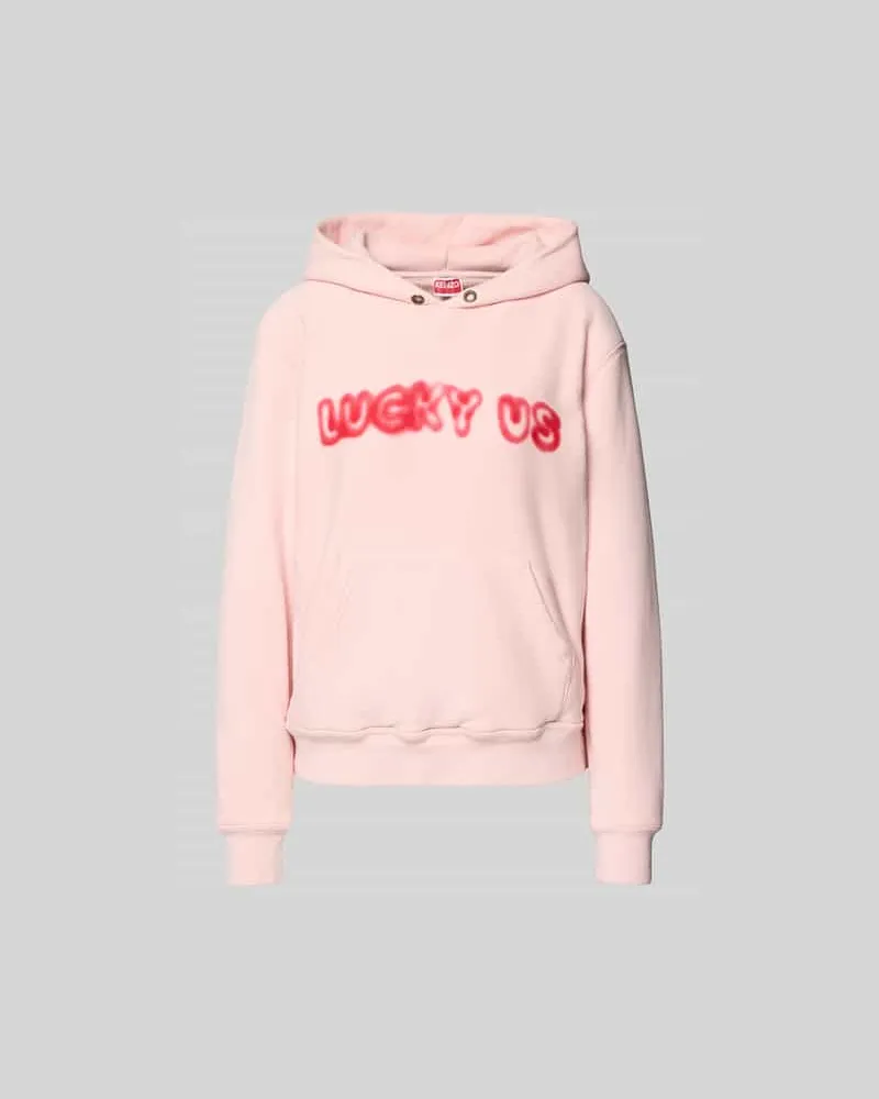 Kenzo Oversized Hoodie aus reiner Baumwolle Hellrosa