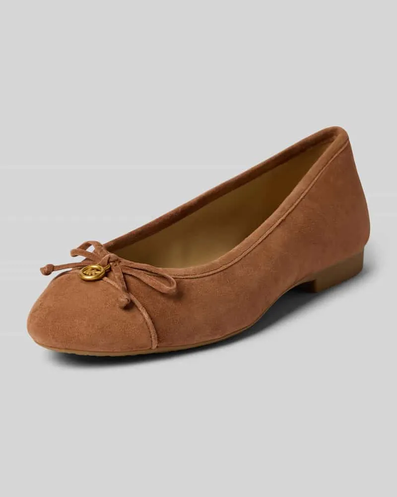 Michael Kors Ballerina aus echtem Leder Modell 'Piper Cognac