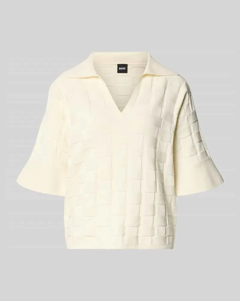 HUGO BOSS Regular Fit Poloshirt aus Viskose-Mix Modell 'Fapavero Offwhite