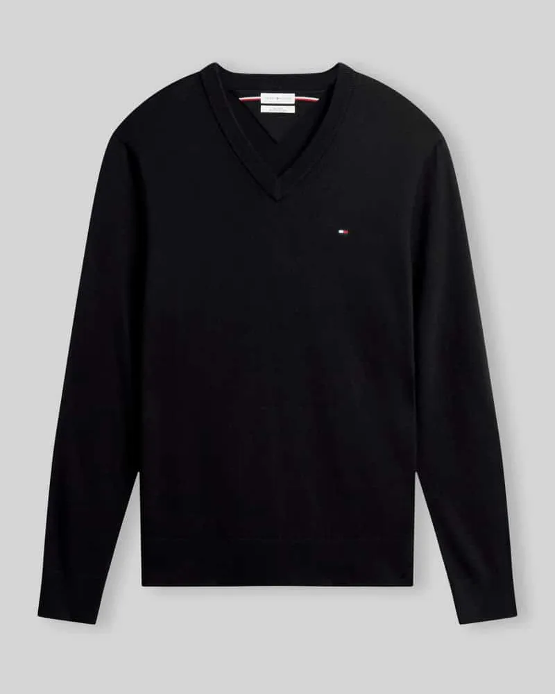 Tommy Hilfiger Regular Fit Pullover aus Baumwoll-Kaschmir-Mix Black