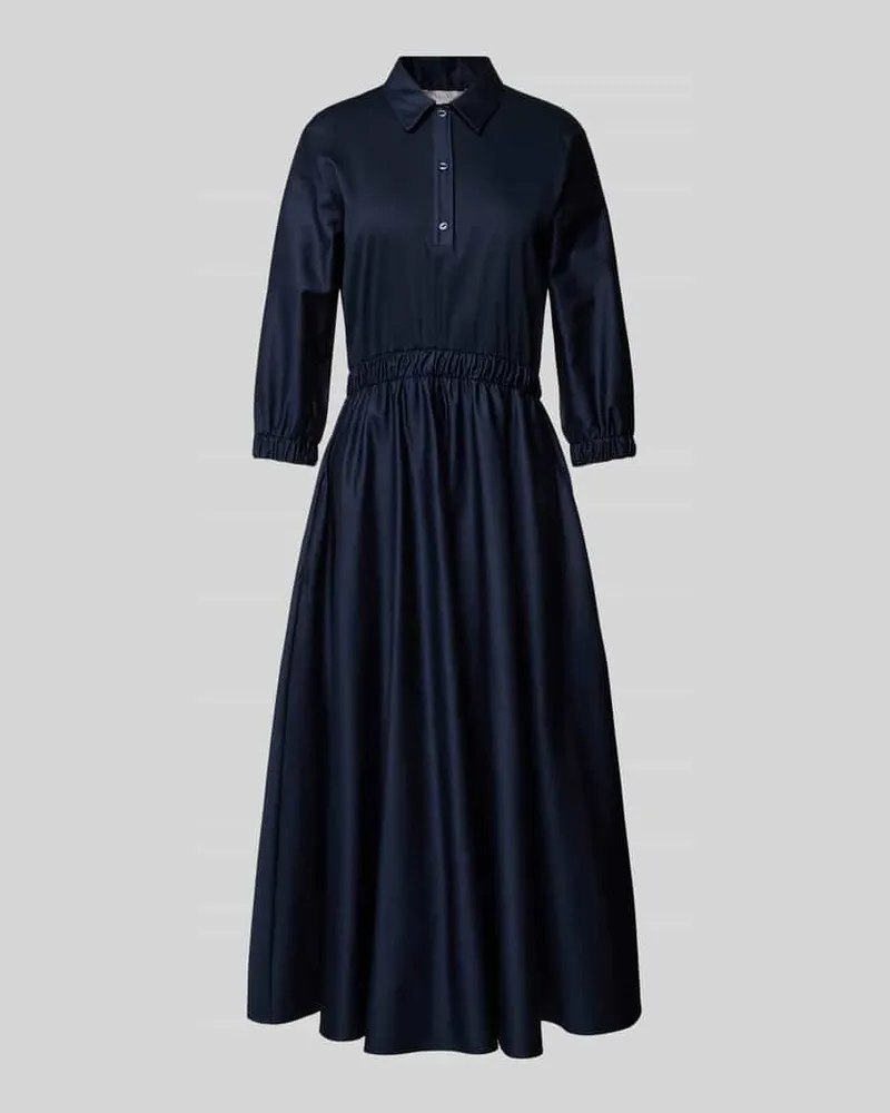 Max Mara Hemdblusenkleid mit Knopfleiste Modell 'MAGGIO Marine