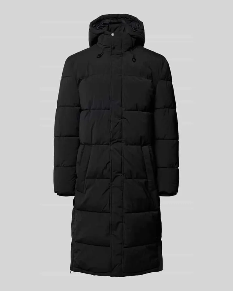 Christian Berg Steppjacke mit Kapuze und seitlichen Reißverschlüssen Black