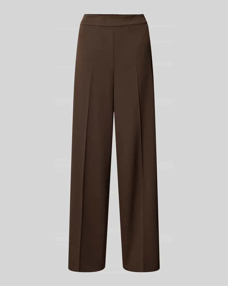 Selected Wide Leg Hose mit Viskose-Anteil Modell 'EMMA Dunkelbraun