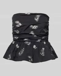 Baum und Pferdgarten Bandeau-Top mit Allover-Muster Black