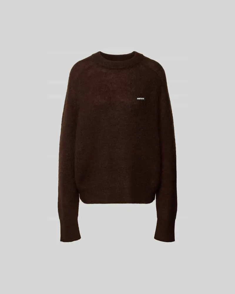 ROTATE Birger Christensen Pullover mit gerippten Abschlüssen Mittelbraun