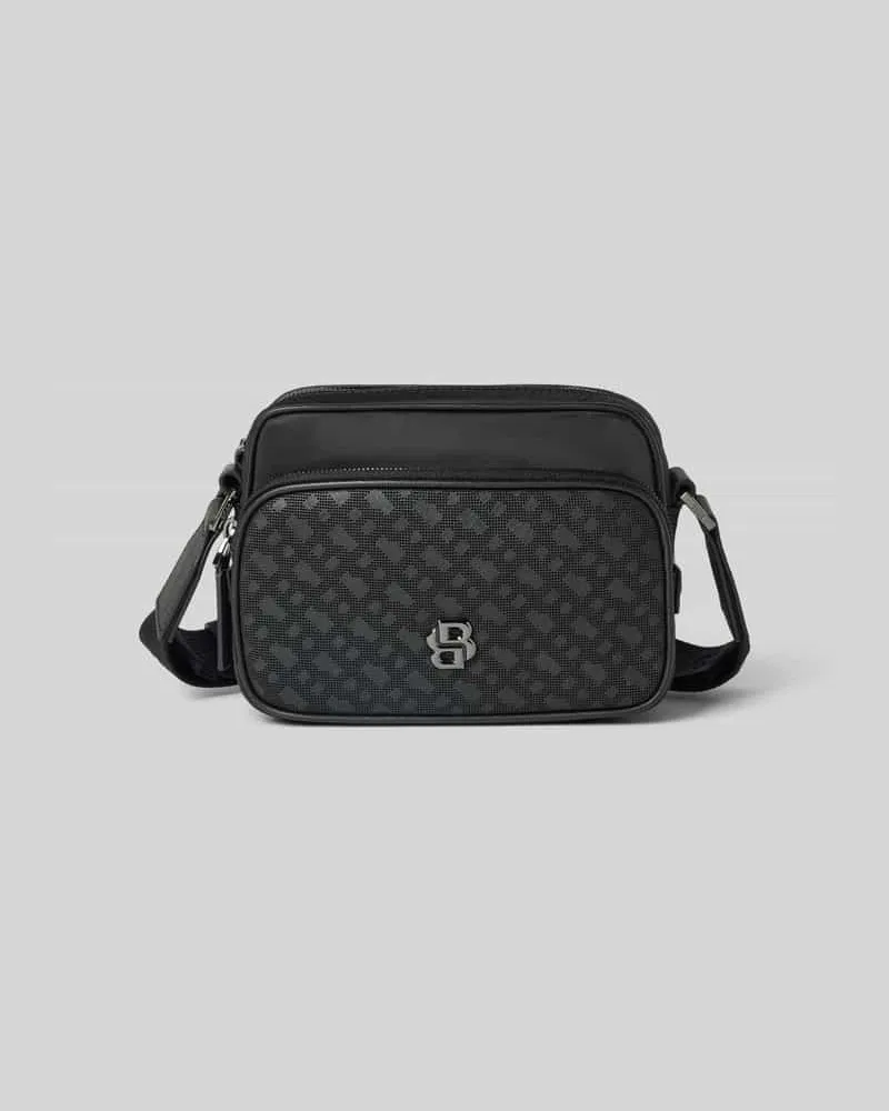 HUGO BOSS Umhängetasche mit Monogramm-Muster Black