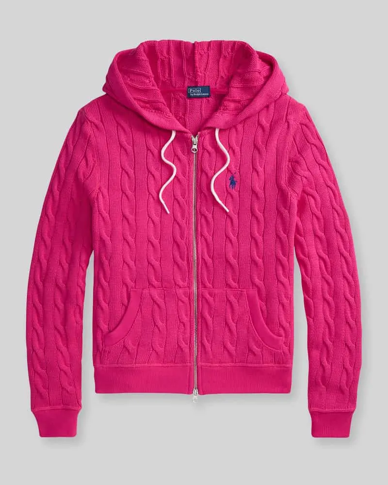 Ralph Lauren Regular Fit Strickjacke mit Reißverschluss Pink