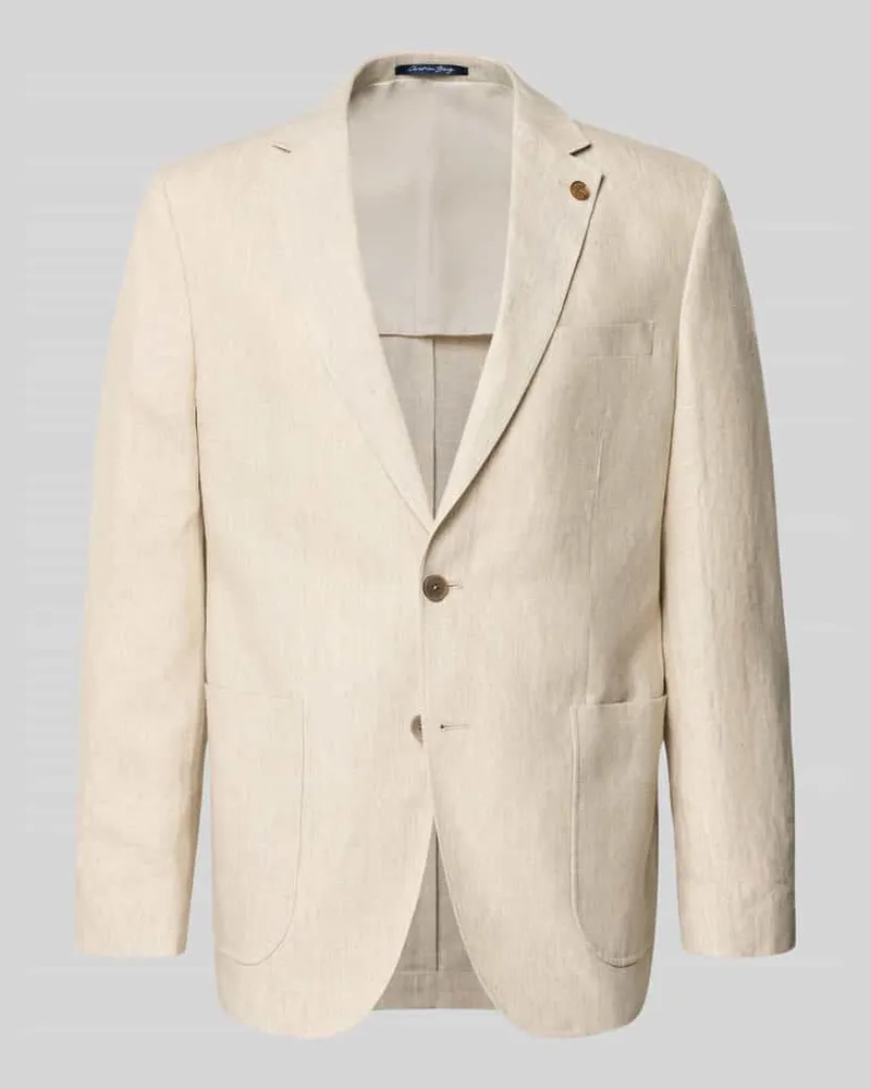 Christian Berg Regular Fit Sakko aus reinen Leinen mit Reverskragen Beige