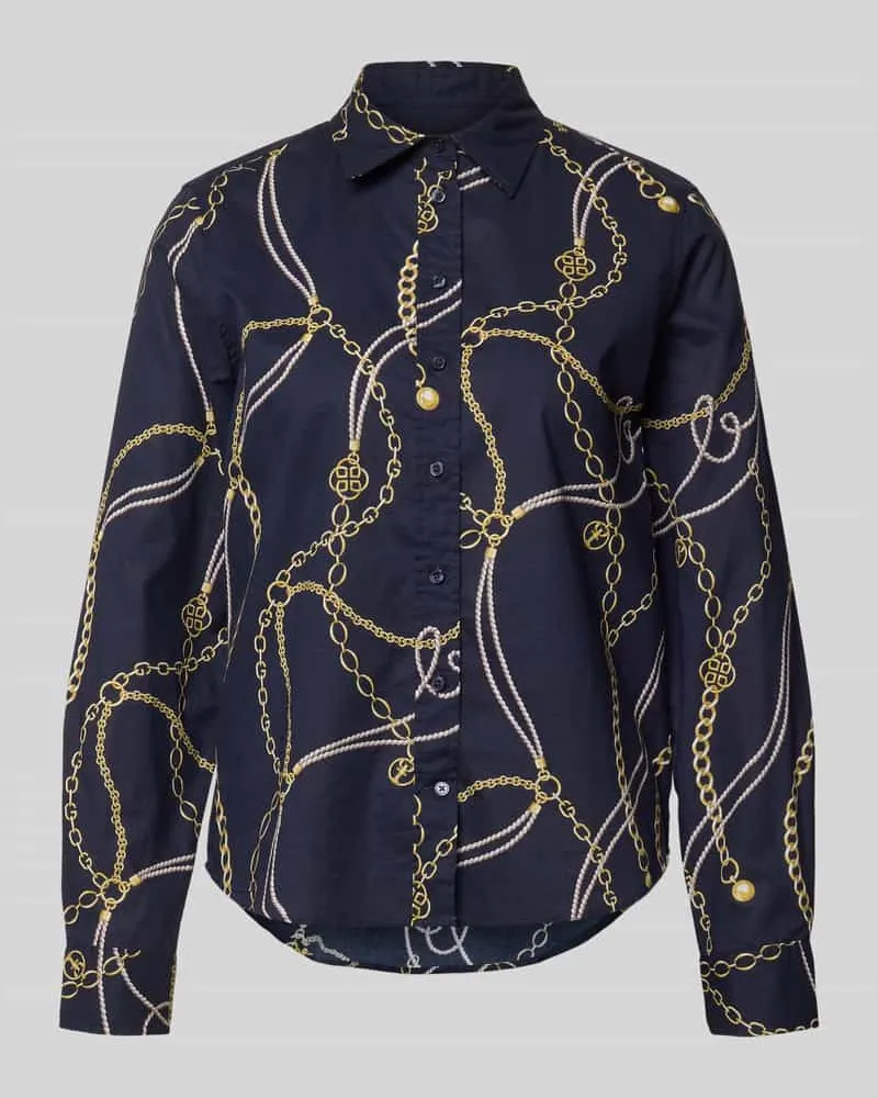 Gant Regular Fit Bluse im Allover-Look Marine