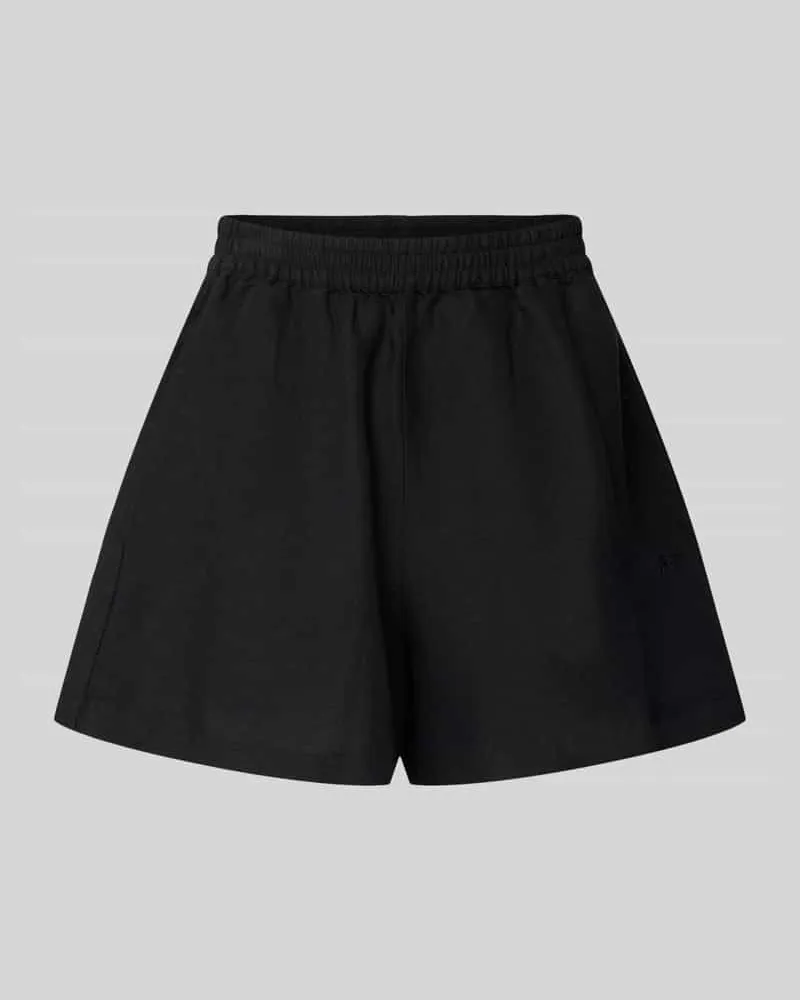 HUGO BOSS Relaxed Fit Shorts aus Leinen-Viskose-Mix Modell 'TALLAN Black