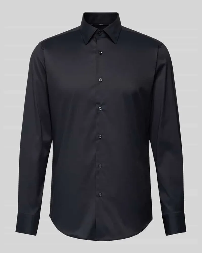 HUGO BOSS Regular Fit Businesshemd mit Stretch-Anteil Black