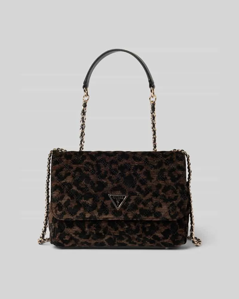 Guess Handtasche mit Label-Detail Modell 'GIULLY Dunkelbraun