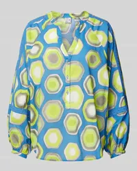 Emily van den Bergh Bluse mit Allover-Print Blau