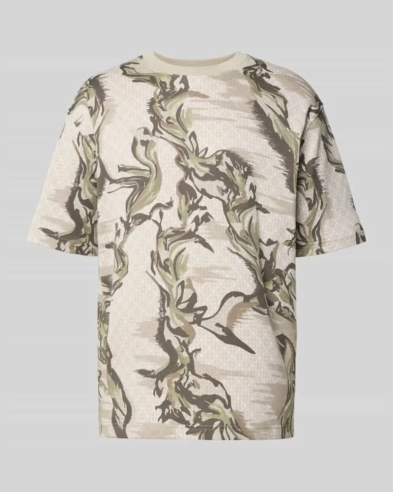 HUGO BOSS Regular Fit T-Shirt aus reiner Baumwolle Modell 'TE-BARB Beige