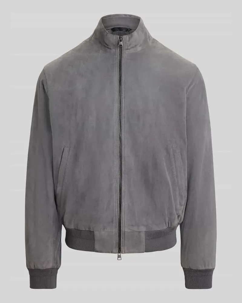 Ralph Lauren Regular Fit Bomberjacke aus Veloursleder Anthrazit