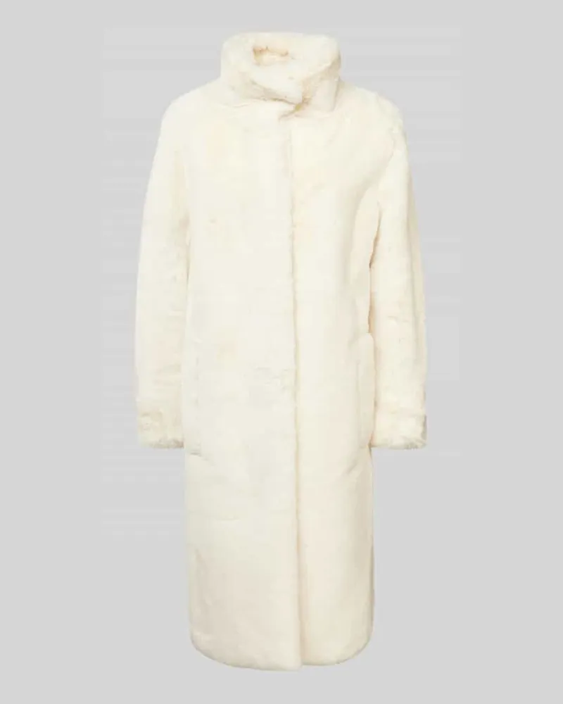 HUGO BOSS Wintermantel mit Kunstfellbesatz Modell 'Cetedia Offwhite